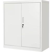 Nordara Metal Storage Cabinet 2 Door Locking Adjustable Shelf in White