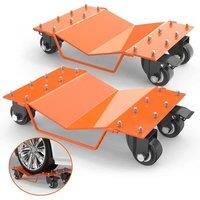 Nordara 2PC Car Wheel Positioning Dollies in Orange