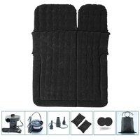 FLAVORA 133x165cm Inflatable Car Mattress SUV Camping Air Bed in Black | Size: 133x165 cm