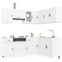 Berkfield Home 11 Piece Kitchen Cabinet Set Porto White Engineered Wood