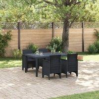 Berkfield Home 5 Piece Garden Dining Set Anthracite Poly Rattan