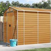 Berkfield Home Garden Shed Light Brown 191x640x198 cm Galvanised Steel | Size: 191 x 640 x 198 cm
