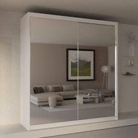 Sliding Wardrobes 4U Jacklin Double Mirror Sliding Door Wardrobe W150cm X H217cm in White