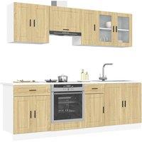 Berkfield Home 8 Piece Kitchen Cabinet Set Kalmar Sonoma Oak Engineered Wood in Brown
