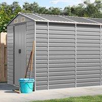 Berkfield Home Garden Shed Light Grey 191x810x198 cm Galvanised Steel | Size: 191 x 810 x 198 cm