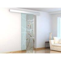 Vente-unique Sliding Door With Surface-Mounted System - H205 X W83 Cm - Frosted in Clear