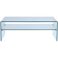 Vente-unique Tempered Glass Coffee Table - Double Tray - STILEOS in Clear