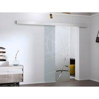 Vente-unique Sliding Door With Surface-Mounted System - H205 X W73 Cm - Frosted in Clear