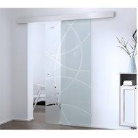 Vente-unique Sliding Door With Surface-Mounted System - H205 X W93 Cm - Frosted in Clear