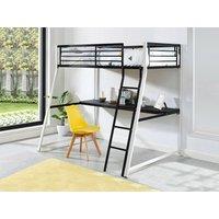 Vente-unique High Sleeper Bed 90 X 190 Cm - Integrated Desk - Black & White | Size: Single