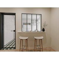 Vente-unique Industrial-Style Glass Partition In Powder-Coated Aluminium - Black