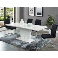 Vente-unique Extendable Dining Table - 6 - 8 Seater - Lacqured White MDF - AMELLE