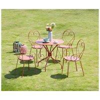 Vente-unique Wrought-Iron Style Garden Table D.80 Cm - Terracotta - GUERMANTES By