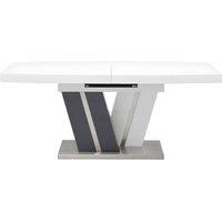 Vente-unique Extendable Dining Table - 6 To 8 Seats - Grey & White - Lacquereded