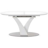 Vente-unique Extendable Dining Table for 6 To 8 People - MDF & Stainless Steel in White