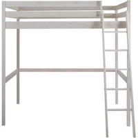 Vente-unique High Sleeper Bed - 140 X 190 Cm - Solid Pine - Whitewashed - GEDEON II in White | Size: Double