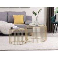 Vente-unique Metal & Glass Nesting Coffee Table - Golden - FERIDA in Gold