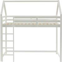 Vente-unique Cabin High Sleeper Bed 90 X 190 Cm - Solid Pine - White - TARZIA | Size: Single
