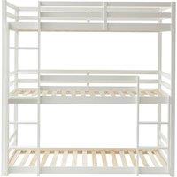 Vente-unique Triple Bunk Beds - 3 X 90 X 200 Cm - Pine - White - VAGAR | Size: Single