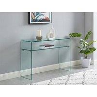 Vente-unique 1 - Compartment Console - Tempered Glass - Transparent - STILEOS in Clear