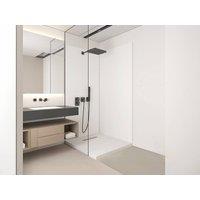 Vente-unique Set Of 2 Aluminium Shower Wall Panels With Profiles - White - 2 X L90
