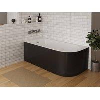 Vente-unique Corner Bathtub - 170 X 75 X 58 Cm - Gloss Black - Left-Hand Corner