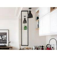 Vente-unique Industrial-Style Glass Partition In Powder-Coated Aluminium - Black