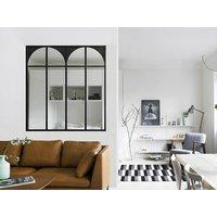 Vente-unique Art Deco Industrial-Style Glass Partition In Powder-Coated Aluminium in Black