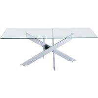 Vente-unique Tempered Glass & Chromed Metal Coffee Table - Transparent - COSIMA in Clear