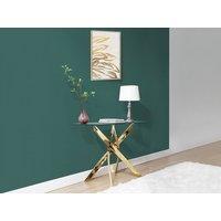 Vente-unique Tempered Glass & Gold Metal Console Table - Transparent - COSIMA in Clear