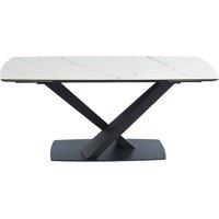 Vente-unique 6 - 10 Seater Extendable Dining Table - Ceramic & Metal - White and in Black