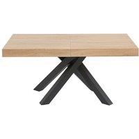 Vente-unique 6 - 10 Seater Extendable Dining Table - MDF & Metal - Natural and in Light Oak