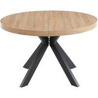 Vente-unique 4 - 8 Seater Extendable Dining Table - MDF & Steel - Natural and in Light Oak