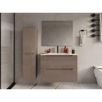 Vente-unique Wall-Hung Bathroom Tall Unit - Taupe - L30 X W30 X H120 Cm - STEFANIE