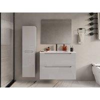 Vente-unique Wall-Hung Vanity Unit - White - 80 Cm - STEFANIE