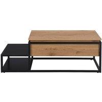 Vente-unique Coffee Table With Lift - Up Top - MDF & Metal - Natural & Black