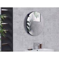 Vente-unique Oval Wall-Mounted Bathroom Cabinet With Mirror - Black - RURI