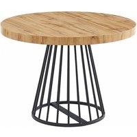 Vente-unique 2 - 12 Seater Extendable Dining Table - MDF & Steel - Natural and in Black