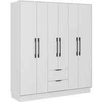 Vente-unique Wardrobe With 6 Doors & 2 Drawers - W162 Cm - White - FEOVA