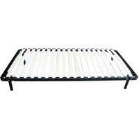 Vente-unique Slatted Bed Frame To Assemble - 90 X 190 Cm - 19 Slats - With Legs in Black | Size: Single