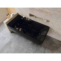 Vente-unique Whirlpool Bath - 150 X 75 X 54.5 Cm - Black - Left-Hand Corner