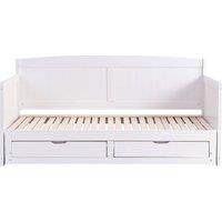 Vente-unique Day Bed With Trundle 90 X 190 Or 180 X 190 Cm - With Slatted Base and in White | Size: Single