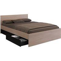 Vente-unique Bed With 2 Drawers 160 X 200 Cm - Natural & Black - VELONA | Size: Double