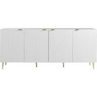 Vente-unique 4 - Door Buffet - MDF & Steel - White & Gold - YESINIA