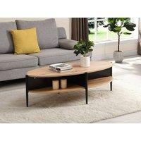 Vente-unique Coffee Table With 4 Niches In MDF & Metal - Light Naturalcolour and in Black