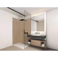 Vente-unique Set Of 2 Aluminium Shower Wall Panels With Profiles - Wood Effect - 2 in Walnut
