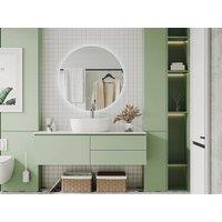 Vente-unique Oval Frameless Anti-Mist LED Bathroom Mirror - D90 Cm - ROMULA in Clear