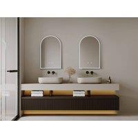 Vente-unique Arched Anti-Mist Bathroom Mirror With Leds - W50 X H80 Cm - ARCADI in Clear