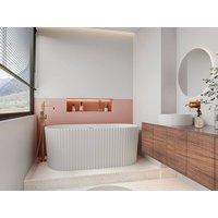 Vente-unique Fluted Freestanding Bathtub - 150 X 75 X 58 Cm - Acrylic - Gloss White