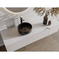 Vente-unique Round Ceramic Countertop Basin - Black - 36 Cm - KANELLE II